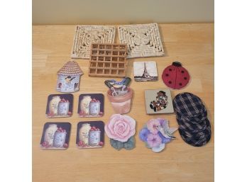 Cork, Fabric  And Tile Coasters