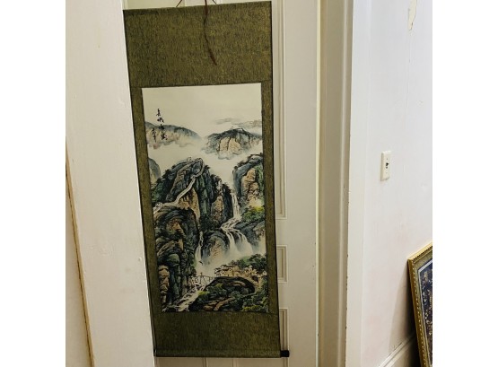 Chinese Wall Art Hanging Silk Scroll (Hallway)