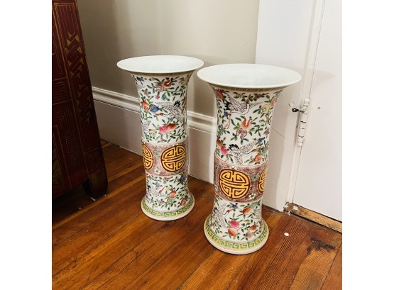 Pair Of Chinese Vases - Kangxi Reproduction - Excellent Condition