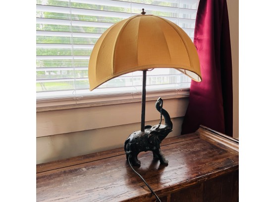 Elephant Lamp With Umbrella Shade
