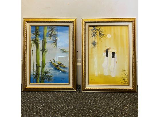 Chinese Art In Matching Frames - Set Of Two (hallway)