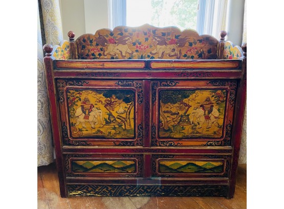 Antique Chinese Hand Painted Cabinet (Dining Room)