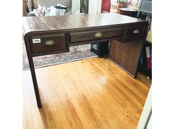Vintage Wooden Desk From Thailand With Opium Mat Top (Livingroom)