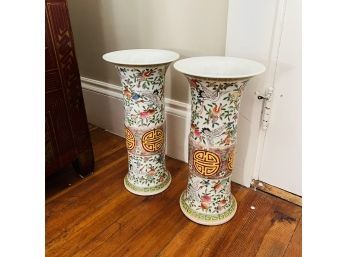Pair Of Chinese Vases - Kangxi Reproduction - Excellent Condition