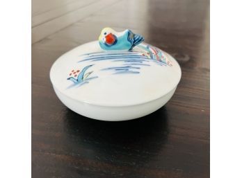 Painted Ceramic Trinket Dish With Bird