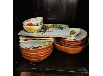 Pasta Bowl Set And Floral Dishes