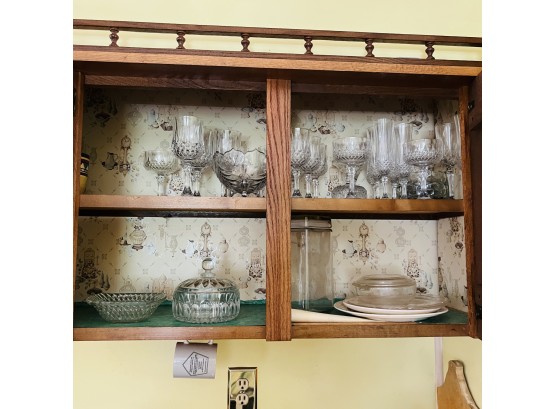 Cabinet Lot With Crystal Stemware And Other Dishes (Kitchen)