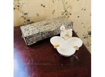 Vintage Poodle Ash Tray And Small Jewelry Box (Master Bedroom)
