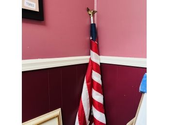 Flag On Pole With Eagle Finial (Living Room)