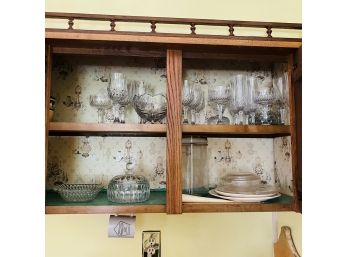 Cabinet Lot With Crystal Stemware And Other Dishes (Kitchen)