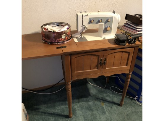 Vintage Kenmore Sewing Machine In Cabinet With Lots Of Accessories And Additional Storage Unit (Bedroom 4)