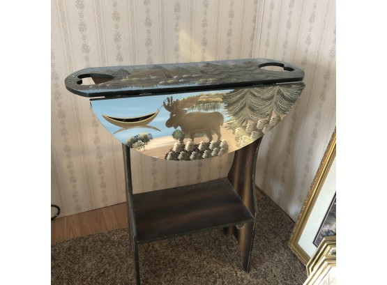Painted Moose Decorative Table (Living Room)