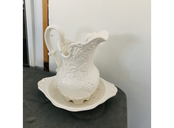 Small Decorative Pitcher And Basin (Porch)