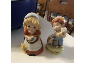 Pair Of Ceramic Figures - Adorabelles And Avon (Living Room)