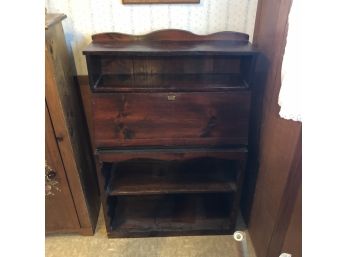 Vintage Drop Down Desk With Shelves (Bedroom 1)