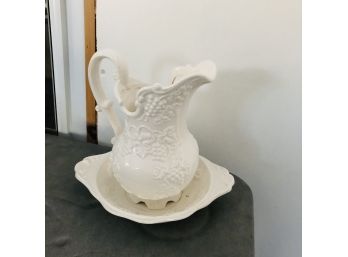 Small Decorative Pitcher And Basin (Porch)