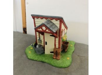 PartyLite Collectible Ceramic Village Tea Light Garden Shed
