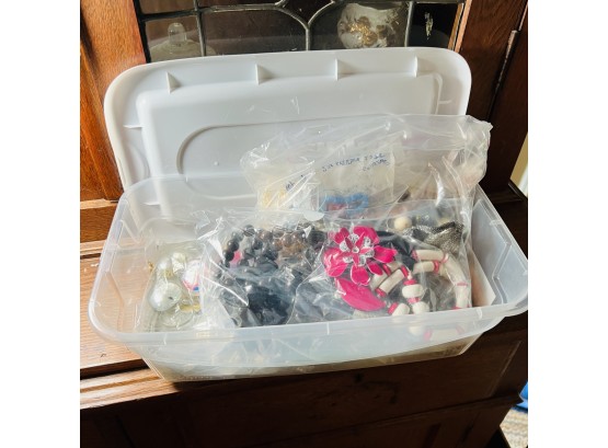 Variety Of Costume Jewelry Including Pendants, Watch, Necklaces, Etc - In Plastic Container