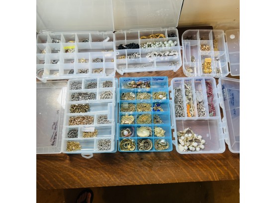 Assorted Silver And Gold Tone Jewelry In Organizer Cases