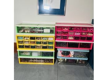 Several Storage Bin Units With Beads (Upstairs Room 2)