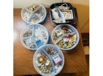 Variety Lot Of Pins And Things Costume Jewelry  - In Multiple Storage Containers