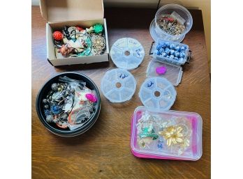 Costume Jewelry Chains, Beads, Tie Pins, And Other Pieces