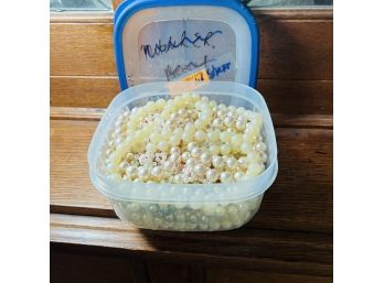 Costume Jewelry Pearl Necklaces  - In Plastic Container