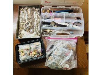 Assortment Of Watches And Costume Jewelry