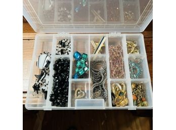 Necklaces And More Costume Jewelry  - In Plastic Divided Storage Container