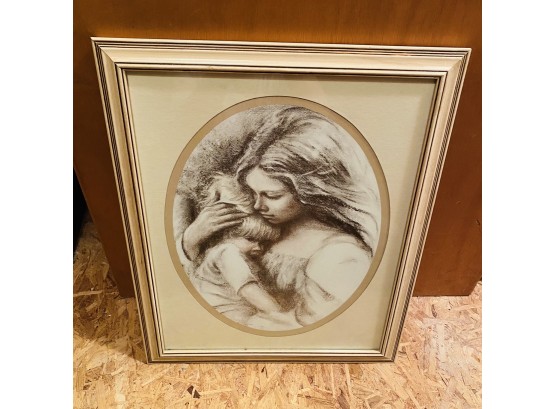 Mother And Child Wall Art Print In Frame (Upstairs Hall Closet)