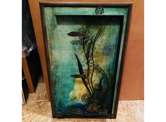Painted And Metalwork Seascape Wall Art Piece (Upstairs Hall Closet)