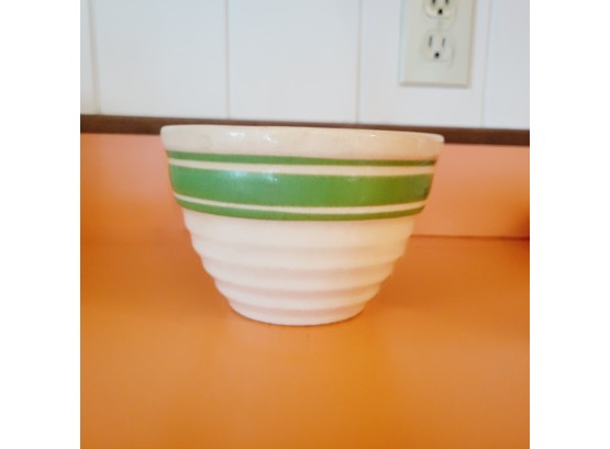 5' Vintage Mixing Bowl Green Stripe (Kitchen)