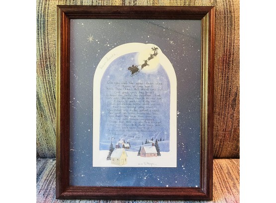 D. Morgan Holiday Poem Art Print In Wooden Frame (Upstairs Room No. 2)