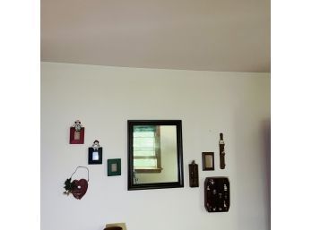 Wall Items: Mirror, Art, Small Cubbies, Raggedy Ann Figures (Upstairs Room 1)