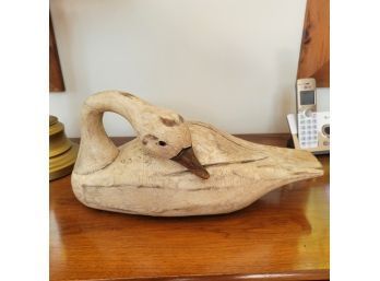 Wooden Swan Carving (Living Room)