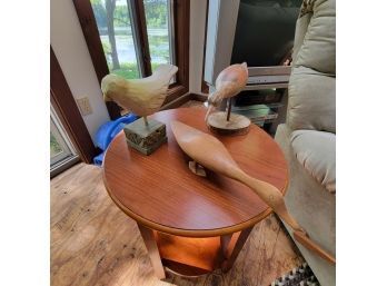 Set Of 3 Wooden Carved Birds (Living Room)