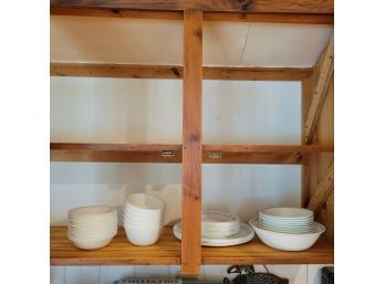 Shelf Lot Of Corelle Dishes (Kitchen)