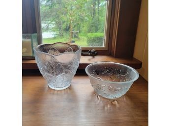 Set Of 2 Etched Glass Bowls. KIG Malaysia (Kitchen)