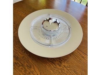 Spinning Metal And Glass Serving Platter With Lid (Kitchen)