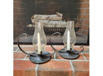 Set Of 2 Antique Candle Holders