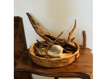 Driftwood In A Round Basket (Upstairs Room 2)
