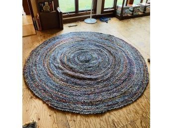 Large Colorful Braided Rag Rug 96' (Livingroom)