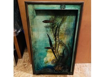 Painted And Metalwork Seascape Wall Art Piece (Upstairs Hall Closet)