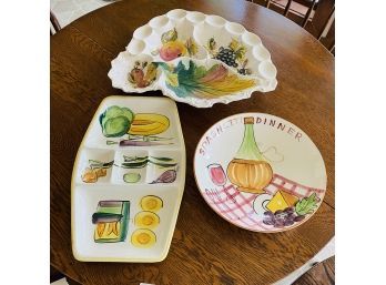 Assorted Ceramic Serving Platter Lot (Kitchen)