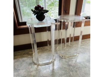 Pair Of Acrylic Side Tables (Master Bedroom)