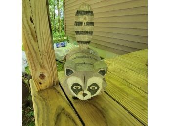 Wooden Racoon Decoration (Front Porch)