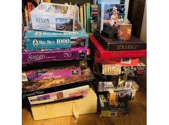 Large Assorted Puzzles And Board Games Lot (Upstairs Room No. 2)
