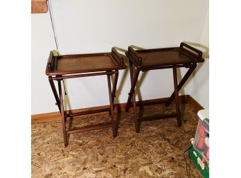 Pair Of Wooden Tray Tables (Upstairs Room 1)