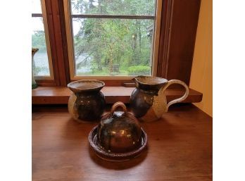 Pottery. Dish, Vase And Pitcher (Kitchen)