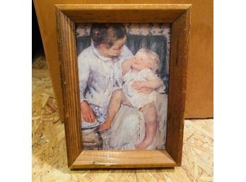 Mother And Child Art Print In Wooden Frame (Upstairs Hall Closet)